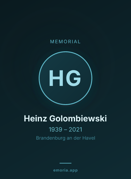 Memorial portrait of Heinz Golombiewski