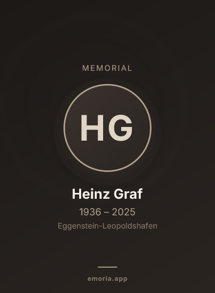 Memorial portrait of Heinz Graf