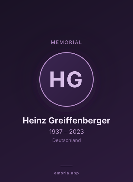 Memorial portrait of Heinz Greiffenberger