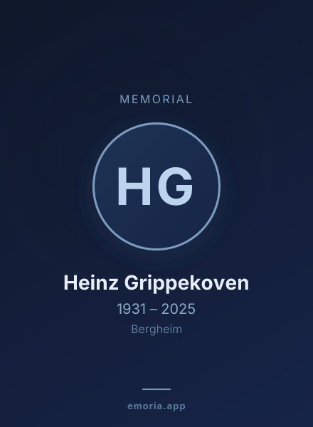 Memorial portrait of Heinz Grippekoven