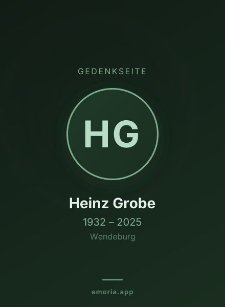 Gedenkportrait von Heinz Grobe