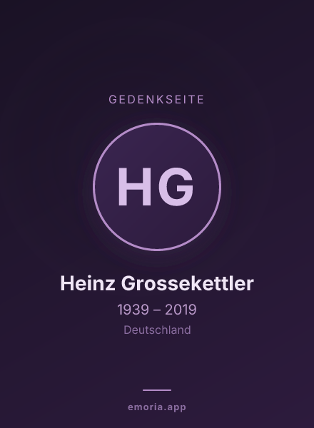 Gedenkportrait von Heinz Grossekettler