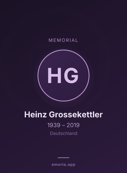 Memorial portrait of Heinz Grossekettler