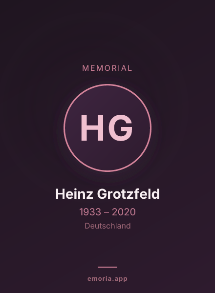Memorial portrait of Heinz Grotzfeld