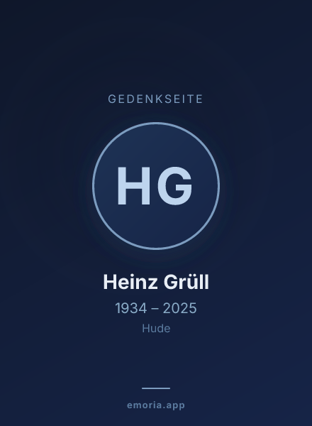 Gedenkportrait von Heinz Grüll