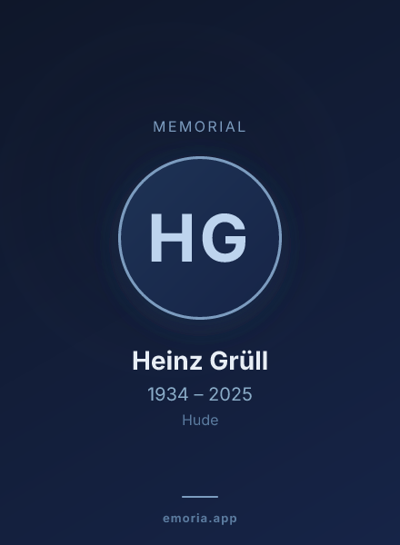 Memorial portrait of Heinz Grüll