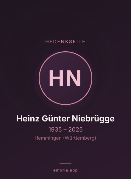 Gedenkportrait von Heinz Günter Niebrügge
