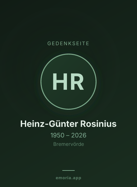 Gedenkportrait von Heinz-Günter Rosinius