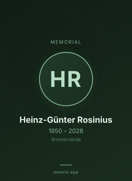 Memorial portrait of Heinz-Günter Rosinius