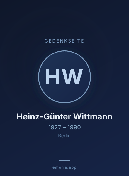 Gedenkportrait von Heinz-Günter Wittmann