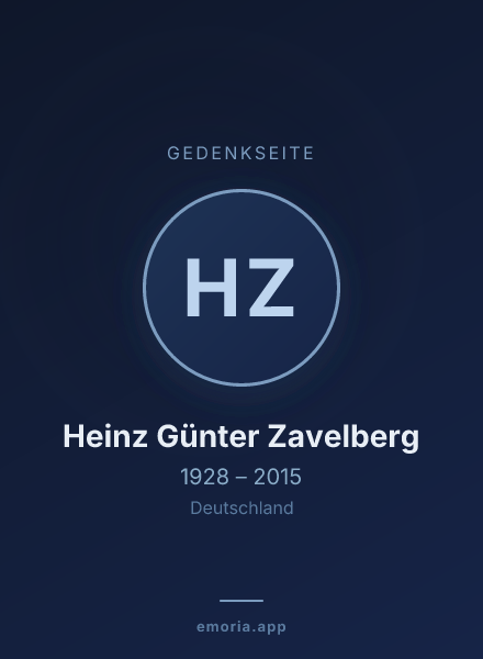 Gedenkportrait von Heinz Günter Zavelberg