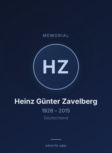 Memorial portrait of Heinz Günter Zavelberg