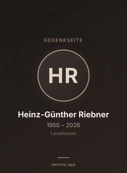 Gedenkportrait von Heinz-Günther Riebner
