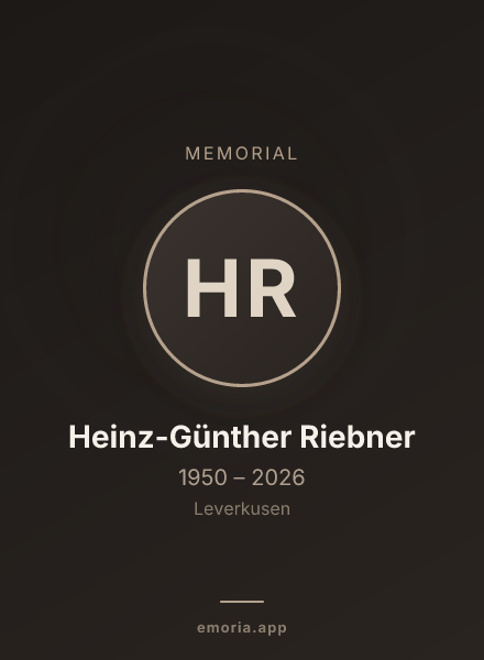 Memorial portrait of Heinz-Günther Riebner