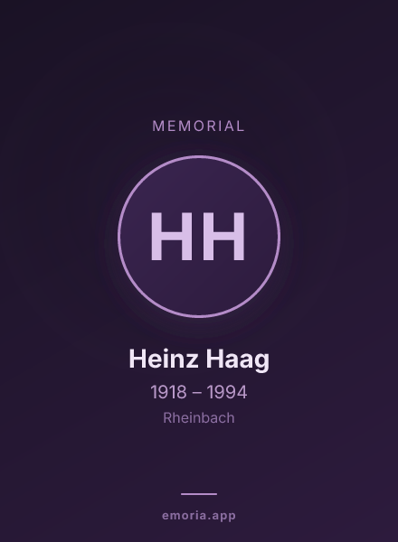 Memorial portrait of Heinz Haag