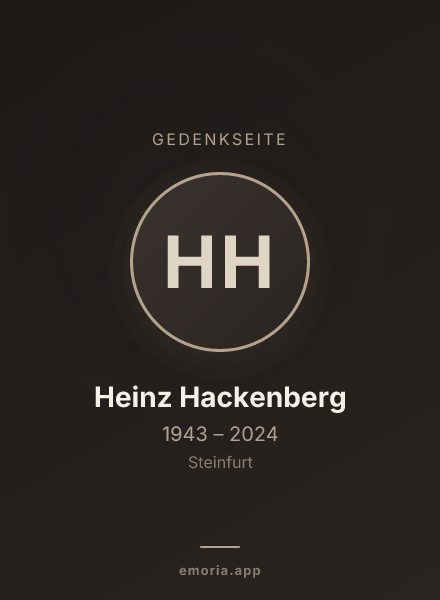 Gedenkportrait von Heinz Hackenberg