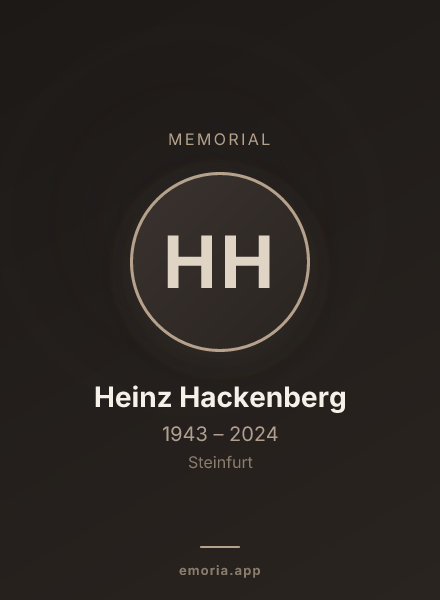 Memorial portrait of Heinz Hackenberg