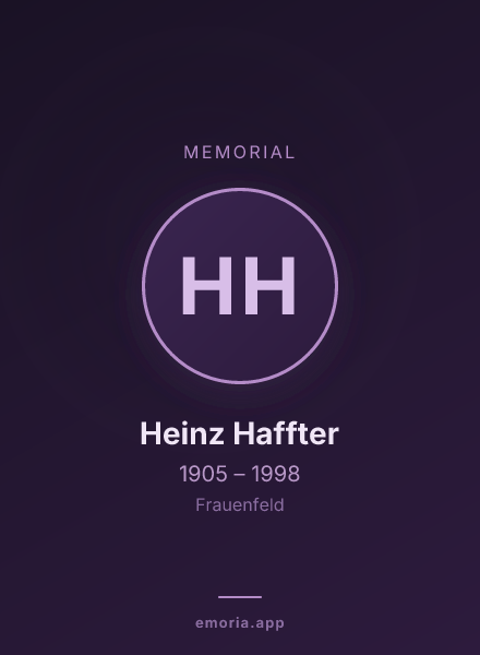 Memorial portrait of Heinz Haffter