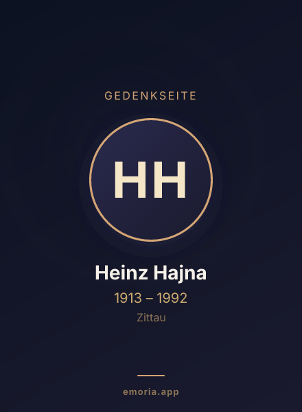 Gedenkportrait von Heinz Hajna