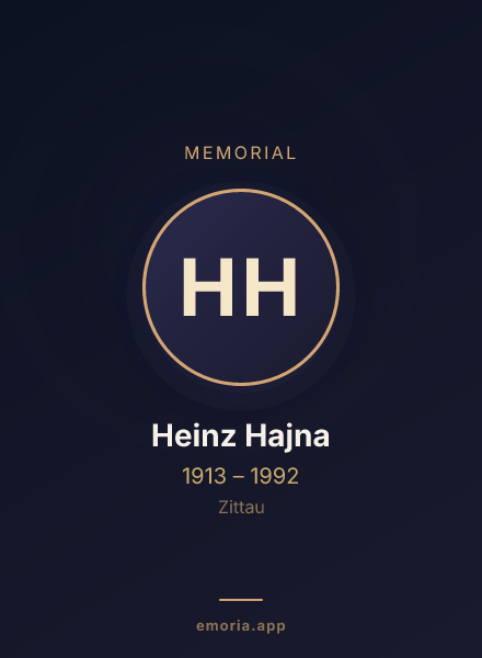 Memorial portrait of Heinz Hajna