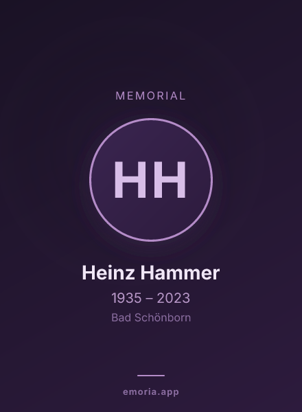 Memorial portrait of Heinz Hammer