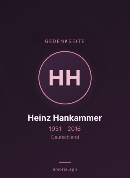 Gedenkportrait von Heinz Hankammer