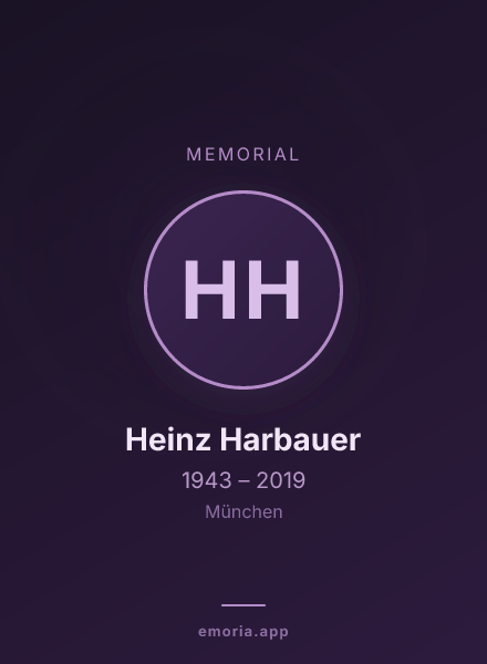 Memorial portrait of Heinz Harbauer