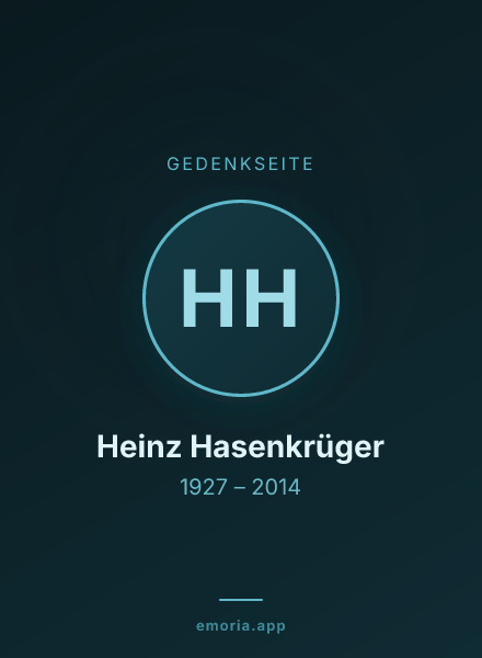 Gedenkportrait von Heinz Hasenkrüger