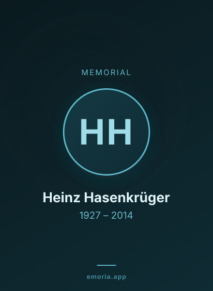 Memorial portrait of Heinz Hasenkrüger