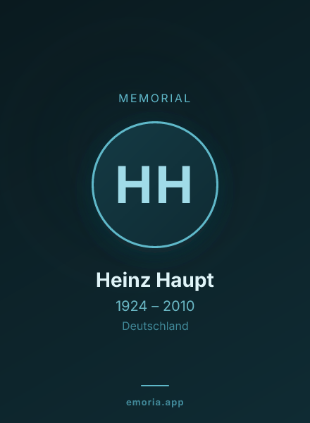 Memorial portrait of Heinz Haupt