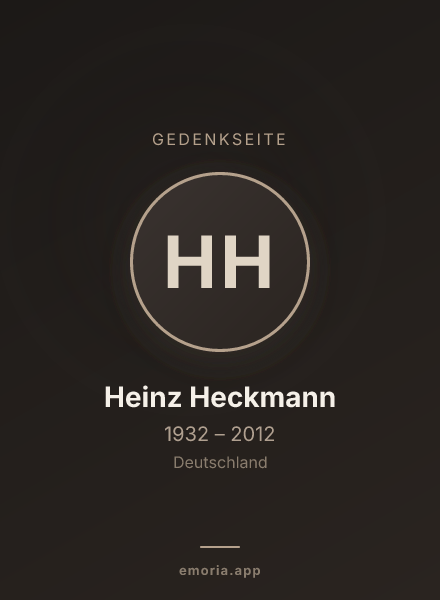 Gedenkportrait von Heinz Heckmann