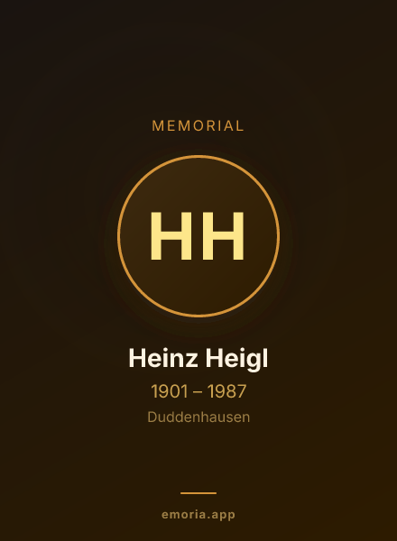 Memorial portrait of Heinz Heigl