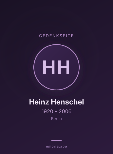 Gedenkportrait von Heinz Henschel