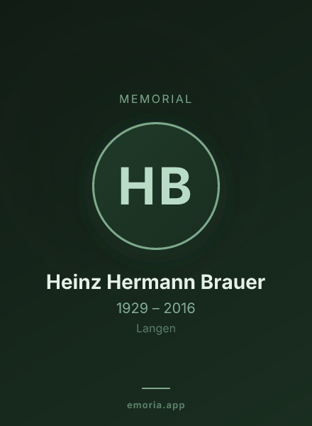 Memorial portrait of Heinz Hermann Brauer