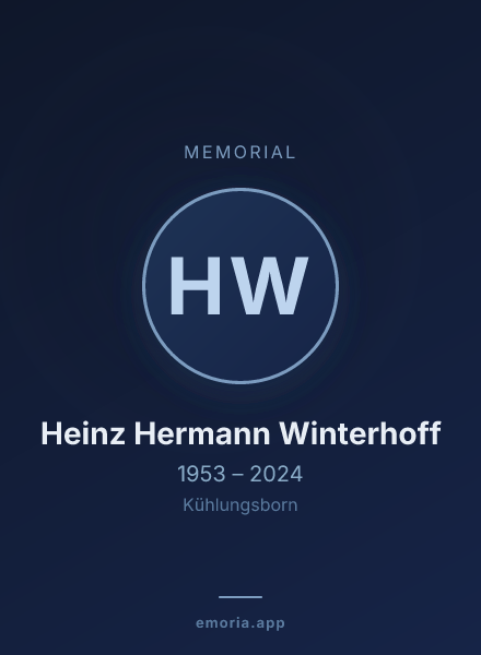 Memorial portrait of Heinz Hermann Winterhoff