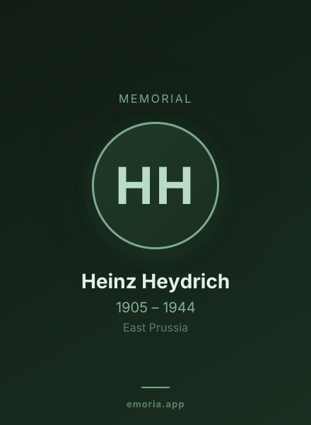 Memorial portrait of Heinz Heydrich