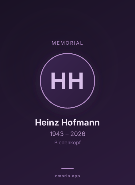 Memorial portrait of Heinz Hofmann