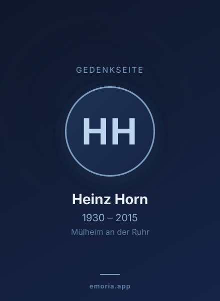 Gedenkportrait von Heinz Horn