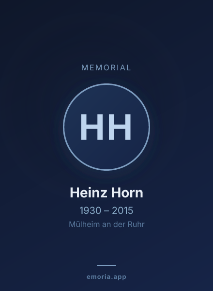 Memorial portrait of Heinz Horn