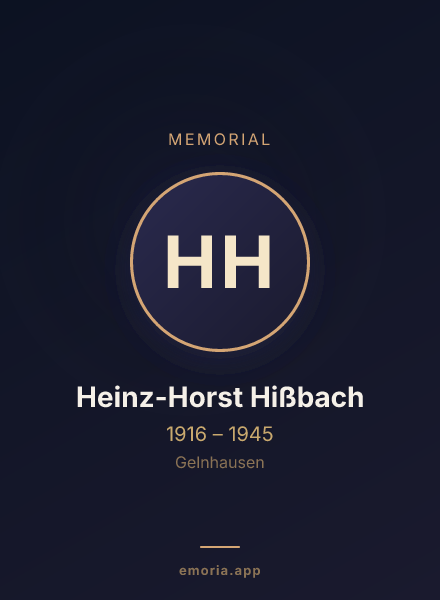Memorial portrait of Heinz-Horst Hißbach