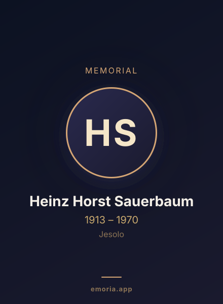 Memorial portrait of Heinz Horst Sauerbaum