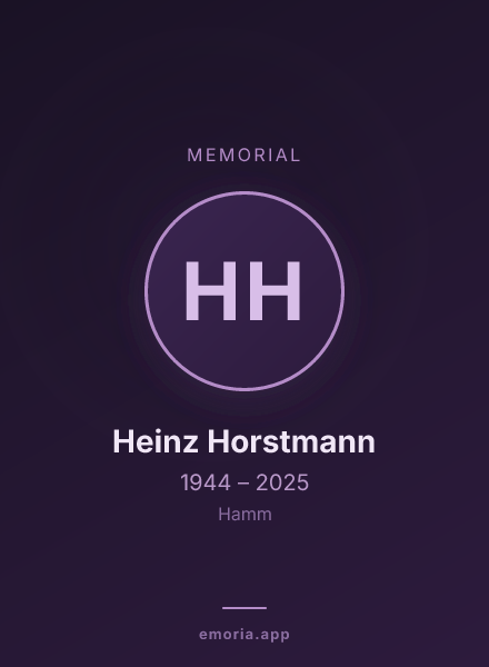 Memorial portrait of Heinz Horstmann