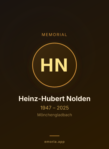 Memorial portrait of Heinz-Hubert Nolden