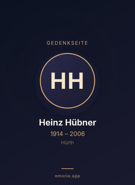 Gedenkportrait von Heinz Hübner