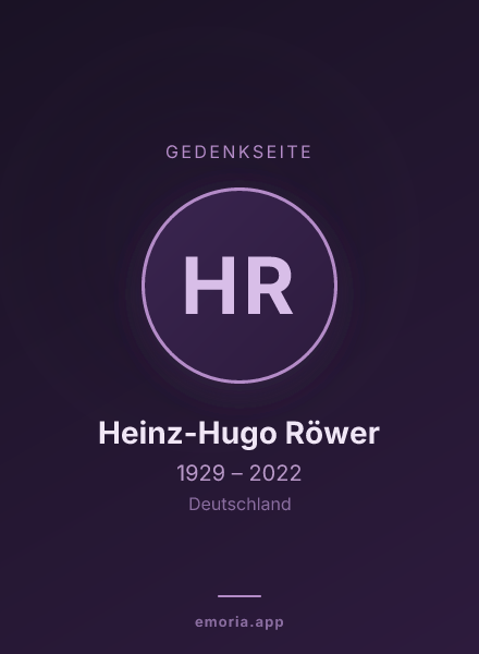 Gedenkportrait von Heinz-Hugo Röwer