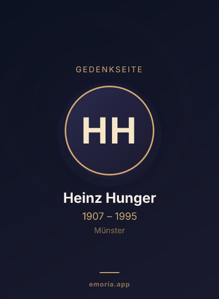 Gedenkportrait von Heinz Hunger
