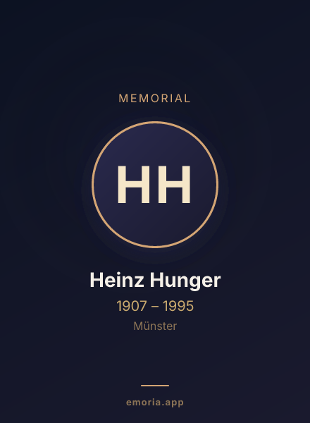 Memorial portrait of Heinz Hunger