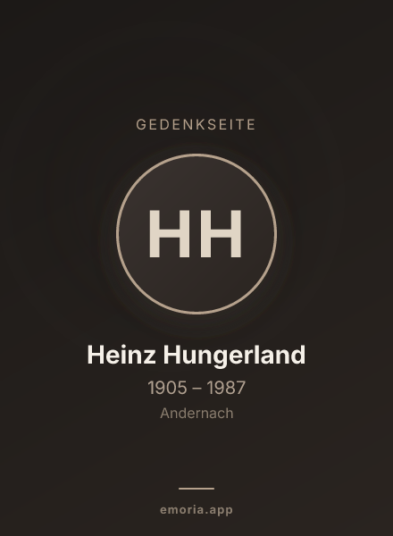 Gedenkportrait von Heinz Hungerland