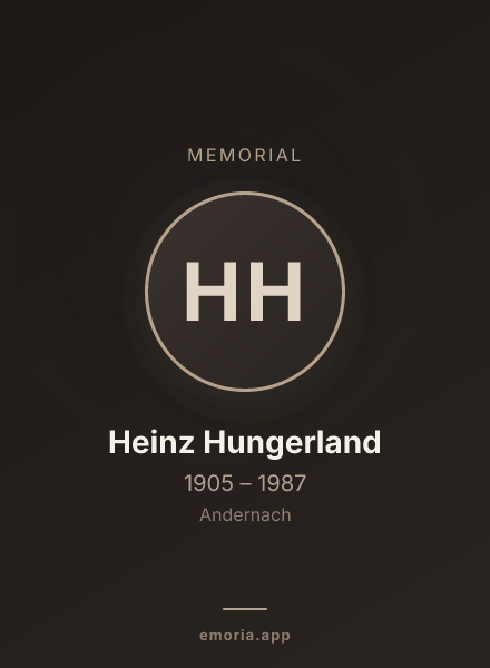 Memorial portrait of Heinz Hungerland