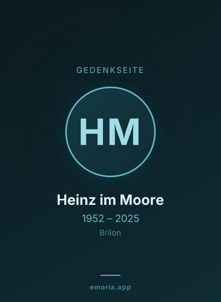 Gedenkportrait von Heinz im Moore